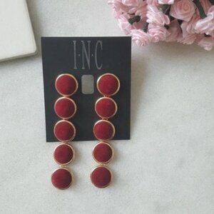 INC Gold-Tone Fabric Ball Drop Earrings